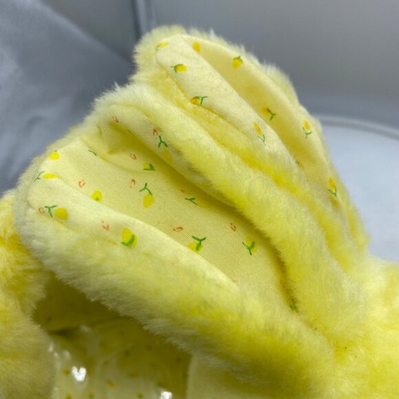 Vtg Yellow Bunny Rabbit Plush Easter Basket Stuffed Animal 8"x13" Floral Lining - Picture 8 of 10